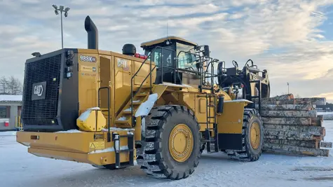 Beyond fossils with biofuels-powered log yard machinery